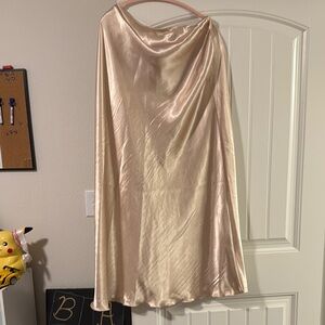 Silky Bias Maxi Skirt in Light Champagne